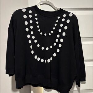 Black and White Polka Dot Women's Sweater